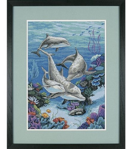 (image for) The Dolphins' Domain Counted Cross Stitch Kit